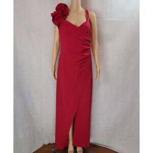 New SAM and Jess (18) Red Ruffle Shoulder Ruched Waist Sleeveless Dress